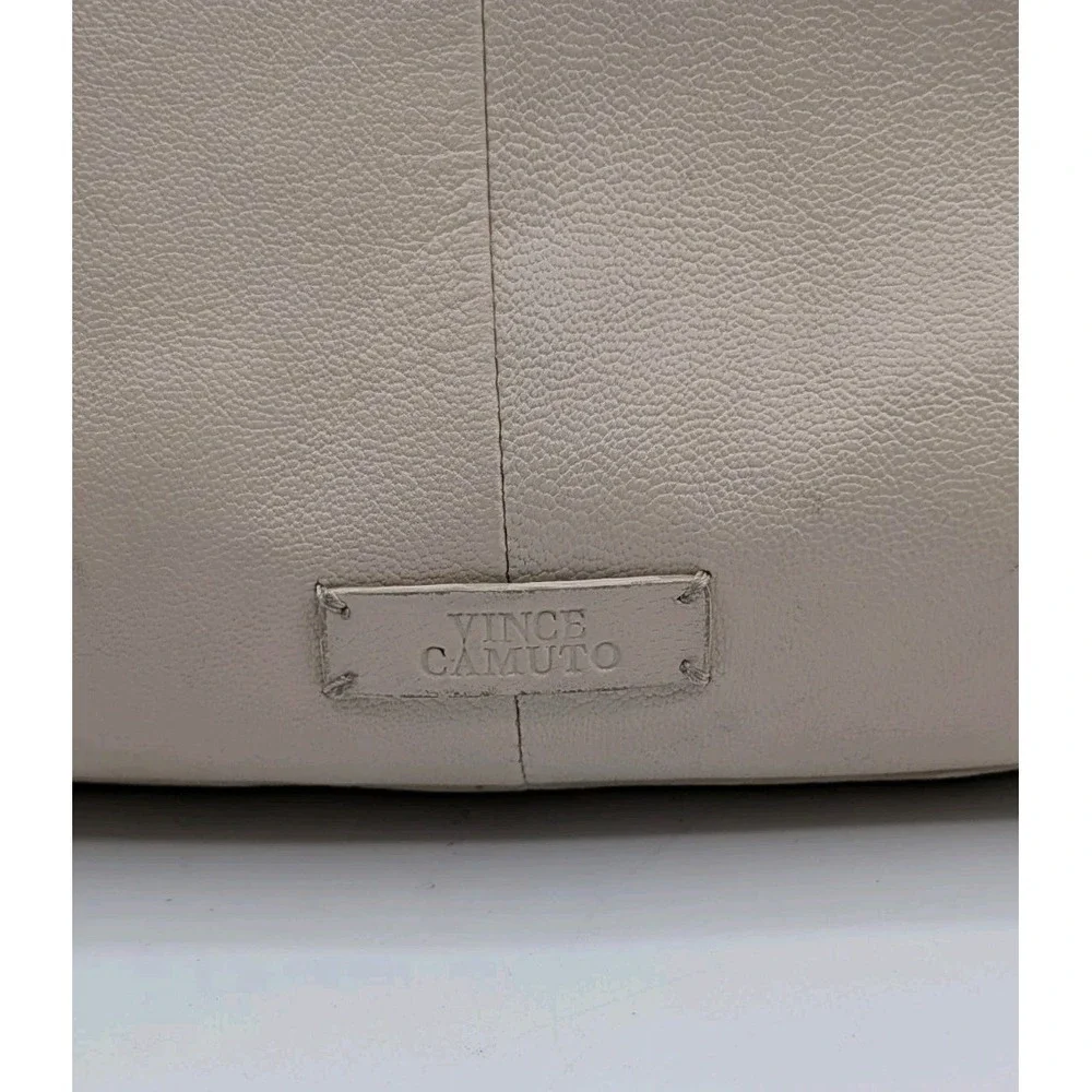 Vince Camuto Gable Hobo Shoulder Bag Warm Vanilla Genuine Leather Gold Hardware